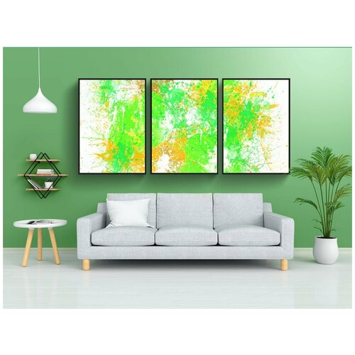 фото Набор модулных постеров для интерьера "картина, всплеск, кисть" 60x90 см. в тубусе, без рамки lotsprints