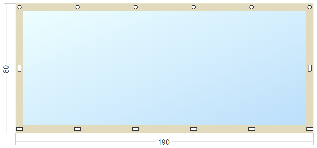Мягкое окно Софтокна 190х80 см съемное, Скоба-ремешок, Прозрачная пленка 0,7мм, Бежевая окантовка, Комплект для установки - фотография № 3