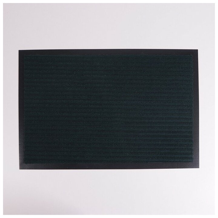 Коврик придверный влаговпитывающий ребристый «Стандарт» 40×60 см цвет зелёный