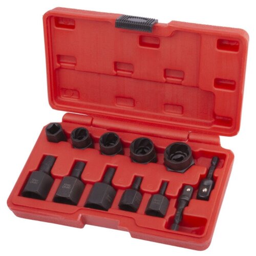 Набор экстракторов поврежденных болтов гаек шпилек 12 предметов AV Steel 5768₽