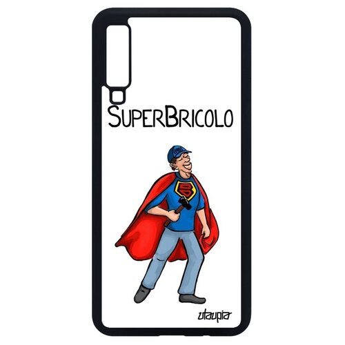 фото Противоударный чехол на мобильный // samsung galaxy a7 2018 // "супермастер" шутка рисунок, utaupia, белый