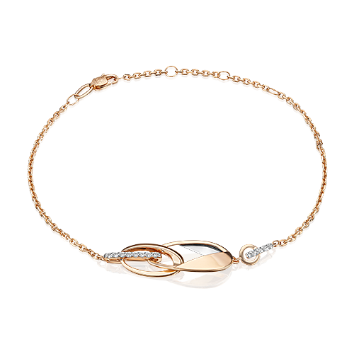 фото Platina jewelry браслет из комбинированного золота с топазом 05-0698-00-201-1111, размер 17-21