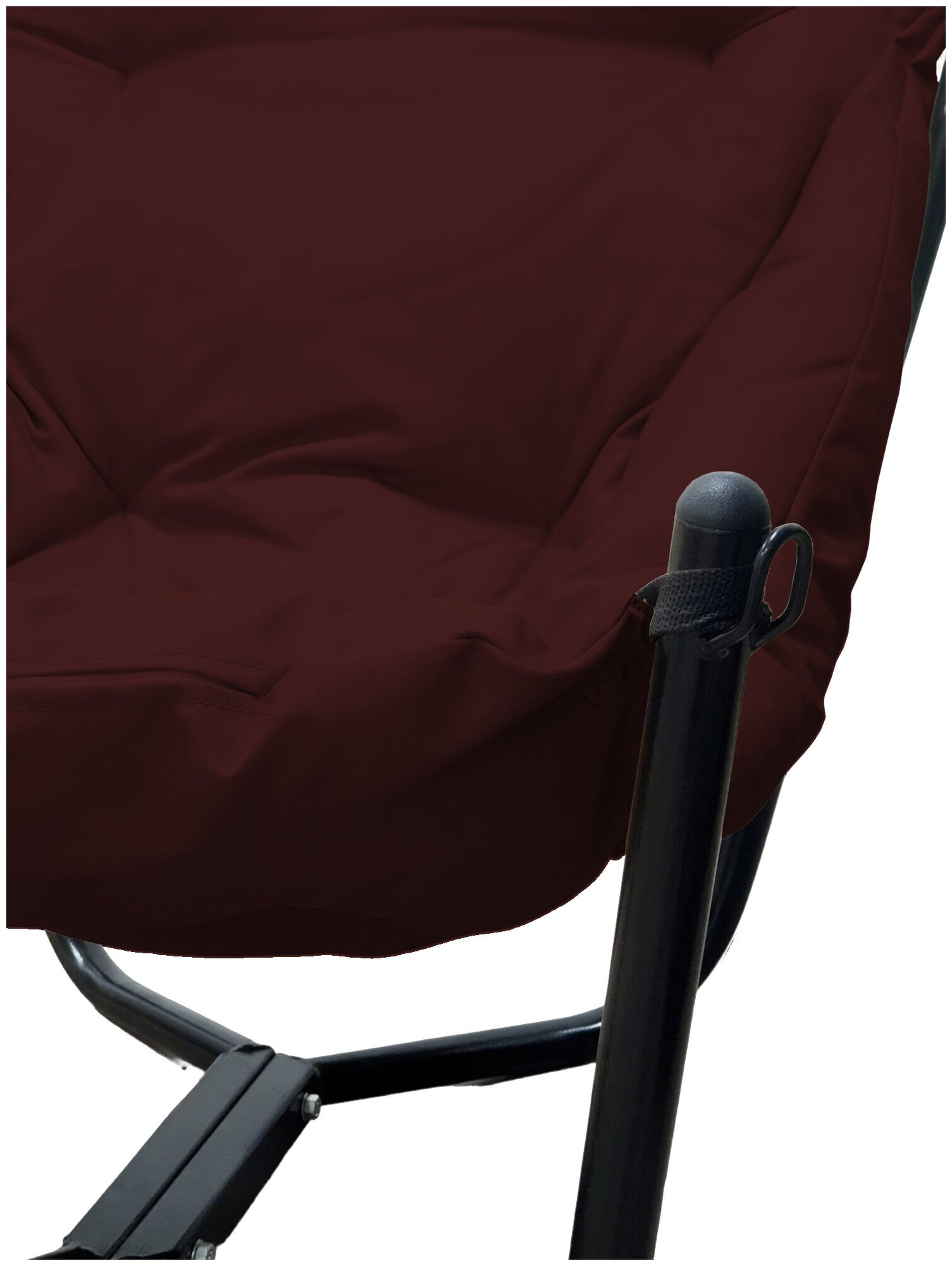 Кресло черное M-Group Чил 12360402, бордовая подушка - фотография № 3