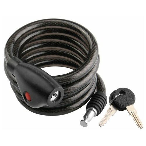 фото Трос-замок 87305+hl032, 12х1800 мм, с креплением, чёрный stels