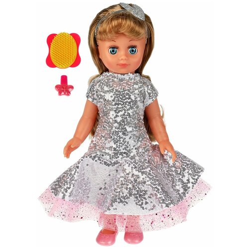 Кукла озвуч абвгдйка песня Оля 40см в платье, 100 фраз, зак глаза, косм, 2 акс
