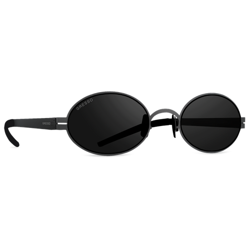 Титановые солнцезащитные очки GRESSO Mykonos - круглые / черные черный  