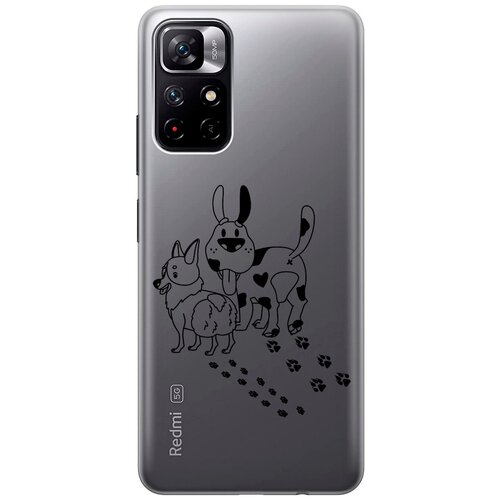 Силиконовый чехол с принтом Funny doggies для Xiaomi Poco M4 Pro 5G / Сяоми Поко М4 Про силиконовый чехол на xiaomi poco m4 pro 5g сяоми поко м4 про silky touch premium с принтом fall in love красный