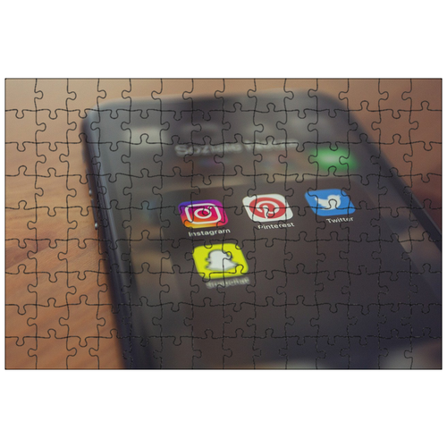 фото Магнитный пазл 27x18см."мобильный, смартфон, instagram" на холодильник lotsprints