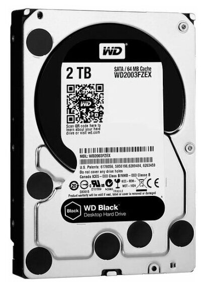 Жесткий диск 3.5" Western Digital WD Black 2 ТБ, SATA III, 64 Mb, 7200 rpm (WD2003FZEX)