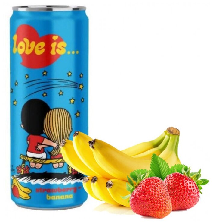 Газированный напиток LOVE IS Клубника и Банан 330 мл