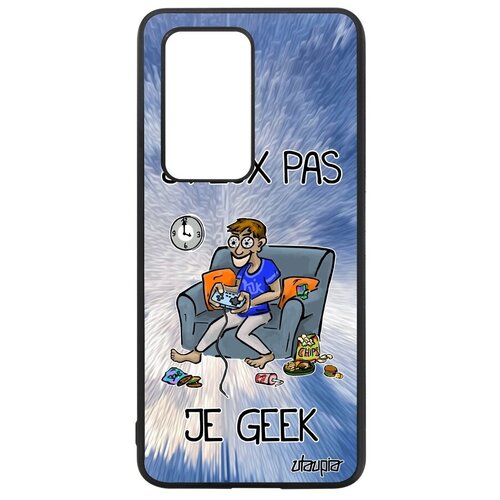 фото Противоударный чехол на смартфон // huawei p40 pro // "не могу - играю!" игра комикс, utaupia, голубой