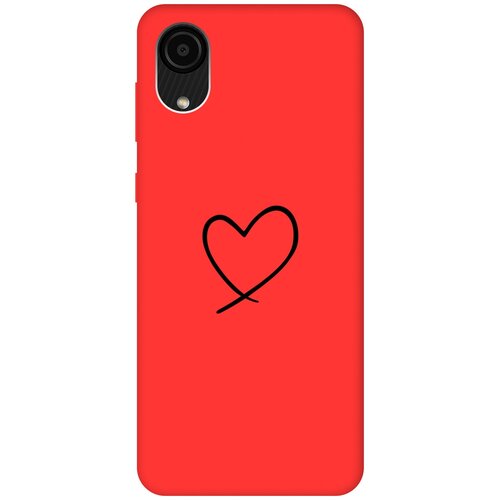 Матовый чехол Heart для Samsung Galaxy A03 Core / Самсунг А03 Кор с 3D эффектом красный матовый чехол meaning для samsung galaxy a03 core самсунг а03 кор с 3d эффектом красный