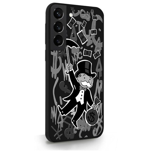 Черный силиконовый чехол MustHaveCase для Samsung Galaxy S22 Monopoly Black Edition Монополия для Самсунг Галакси С22