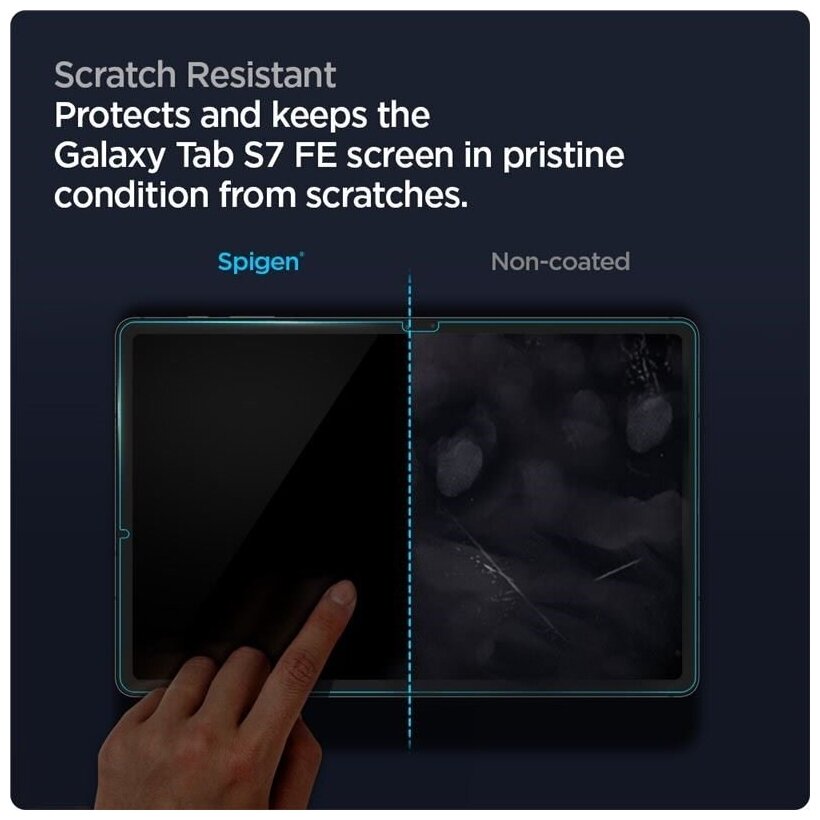 Защитное стекло SPIGEN для Galaxy Tab S7 FE 5G - Screen Protector EZ FIT GLAS.tR - 1 шт - Прозрачный - AGL03013