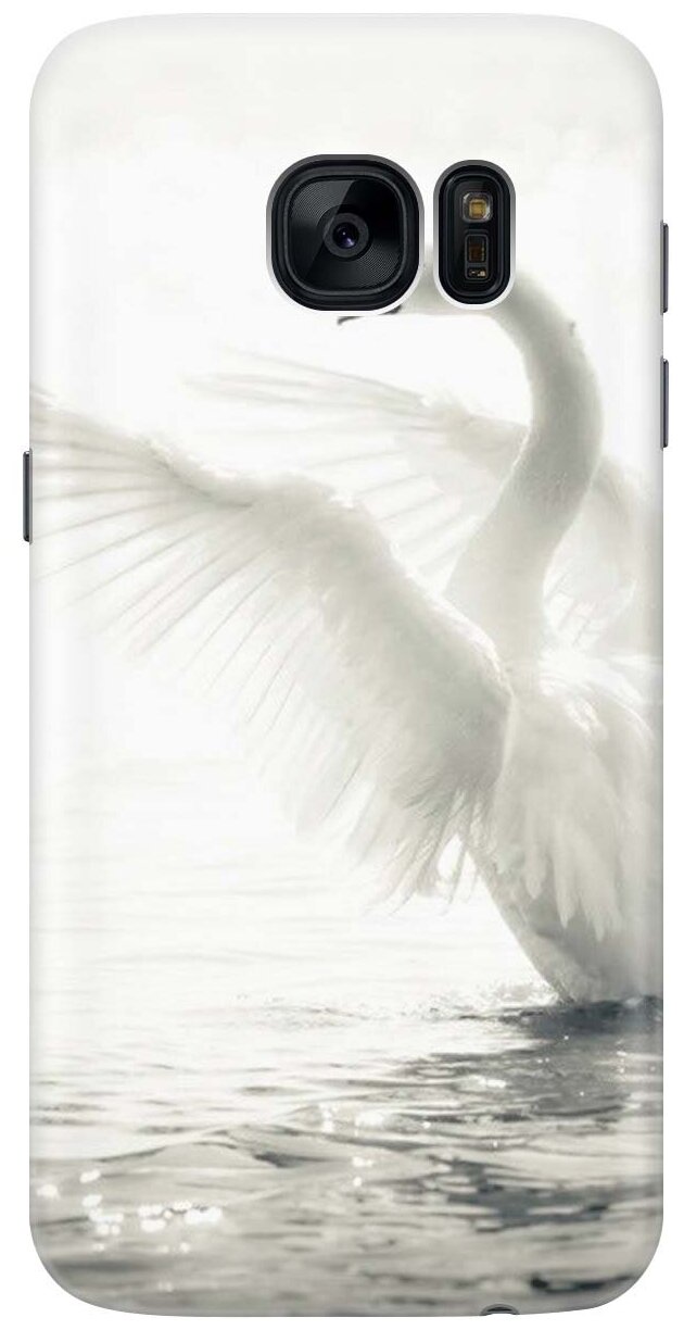 GOSSO Ультратонкий силиконовый чехол-накладка для Samsung Galaxy S7 с принтом "Лебедь"