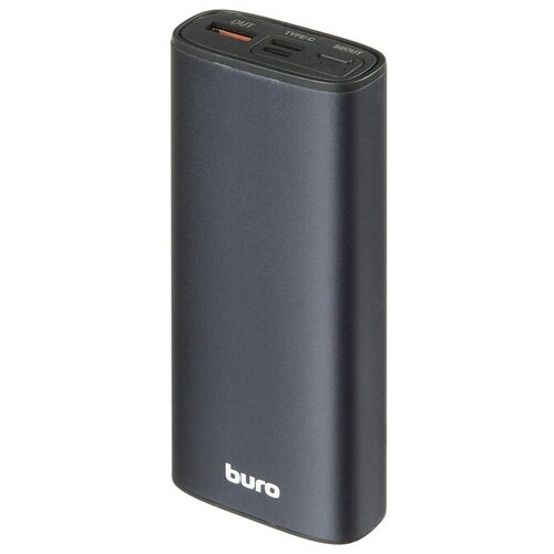 Мобильный аккумулятор Buro RB-10000-QC3.0-I&O PD(18W) Li-Pol 10000mAh 3A, серебристый, 2xUSB, алюминий