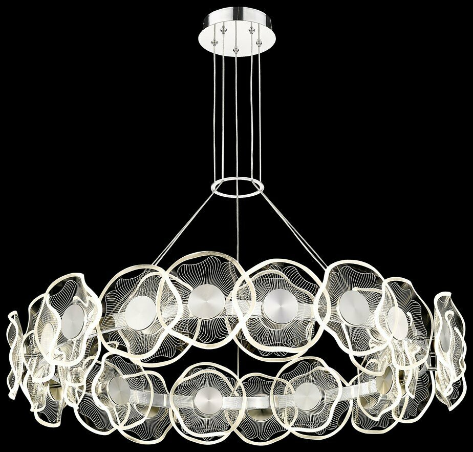 Люстра светодиодная Wertmark WE453.30.103 Helena хром LED 2*60Вт LED 2700K/4000K/6500K с пультом