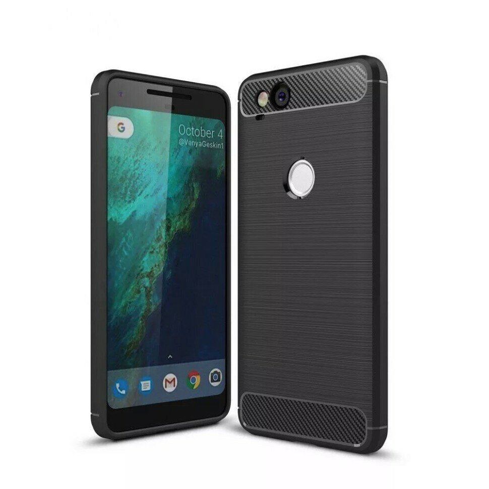 Чехол-накладка Carbon Fibre для Google Pixel 2 (черный)