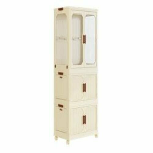 Шкаф пластиковый 3 секционный на колесах 10847₽