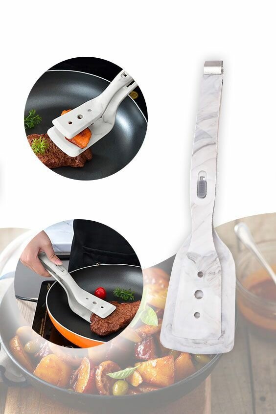 Щипцы-лопатка силиконовая мраморная — фото 1