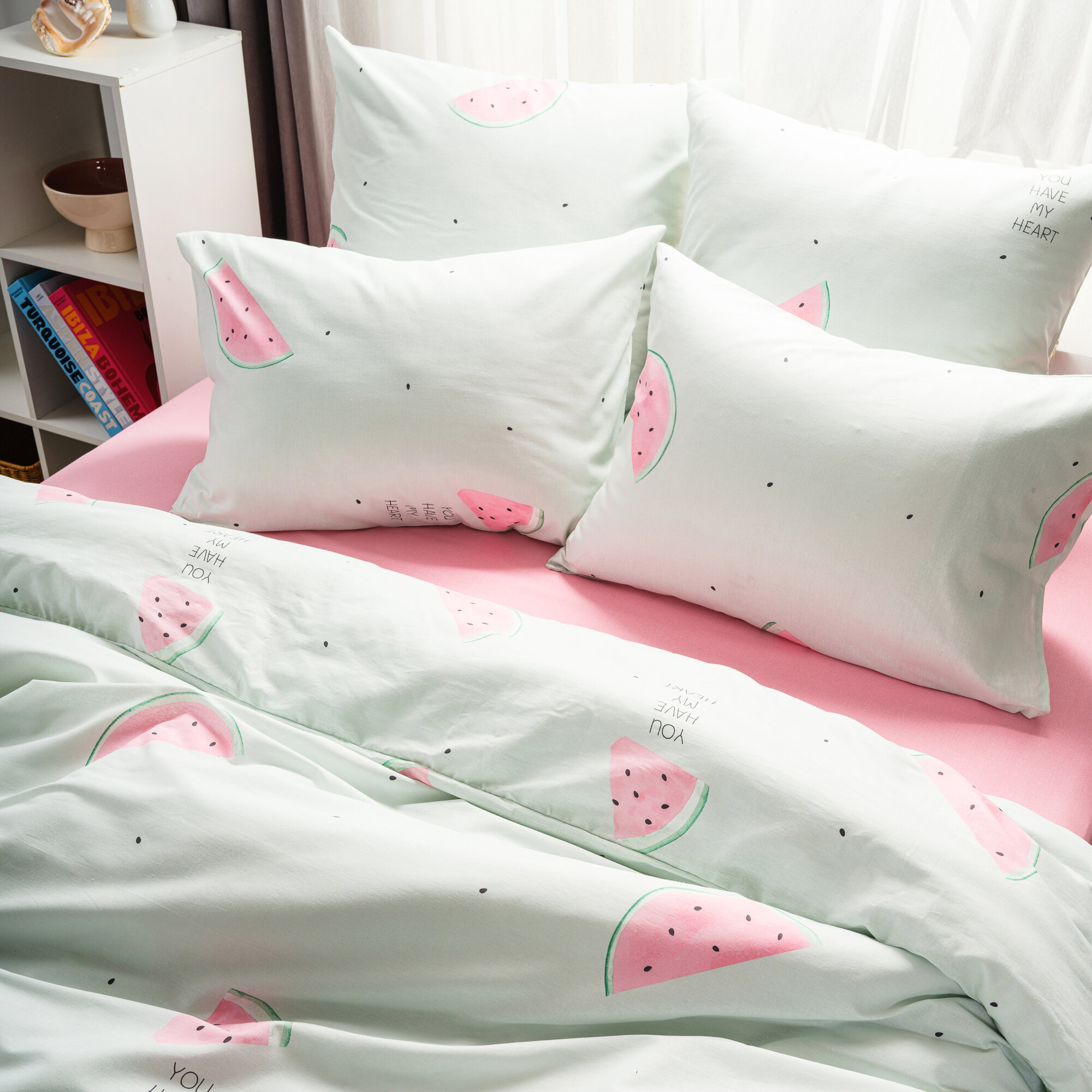 фото Постельное белье 1 5 спальное, Веселина Watermelon, ткань бязь, наволочки 70х70 2 шт, 100% хлопок