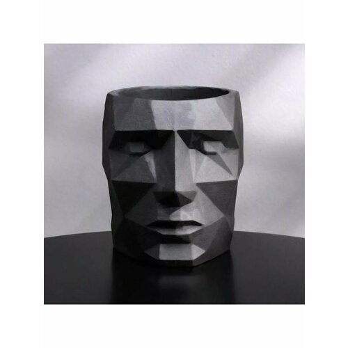 Кашпо полигональное из гипса Голова цвет чёрный 11 12 744₽