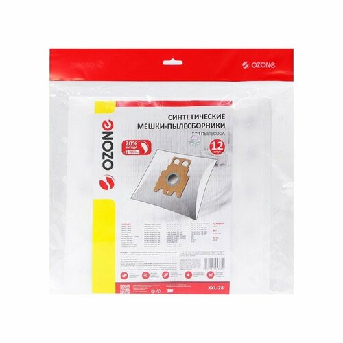 Мешок-пылесборник XXL-28 Ozone синтетические для пылесоса 12 шт 2 микрофильтра комплект из 3 шт 2390₽
