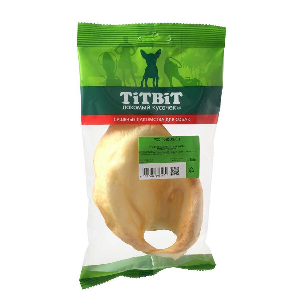 Лакомство TiTBiT Ухо говяжье для собак 31 г