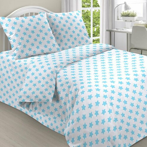 Ткань для шитья хлопок, 1 Метр ткани, Поплин 115 гр/м2, Отрез - 150х1500 см, № 2024/1 цвет голубой