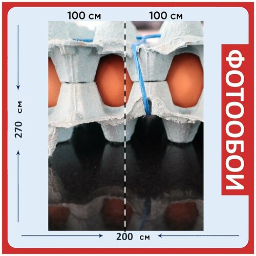 Фотообои "Яйцо, подставка для яйца, картон" 200x270 см. флизелиновыена стену