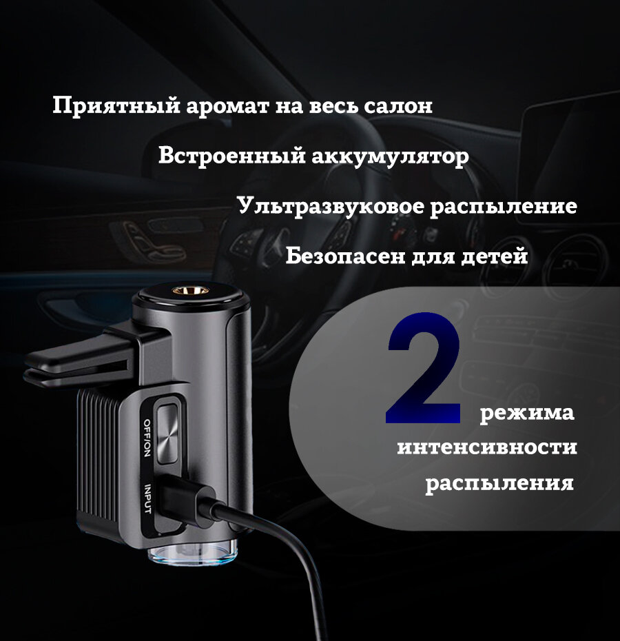 Ароматизатор для автомобиля автоматический , ультразвуковой освежитель для машины мужской — фото 1