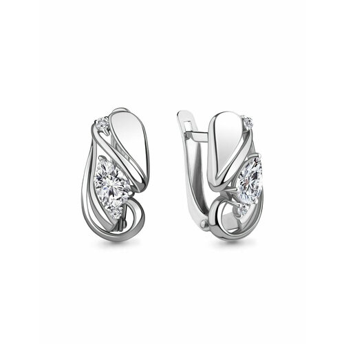 Серьги Amarin Jewelry, серебро, 925 проба, родирование, фианит, серебряный