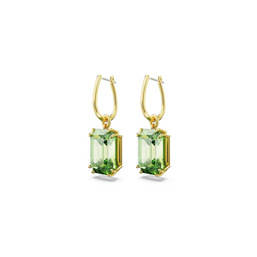 фото Серьги swarovski, кристаллы swarovski, золотой/зеленый