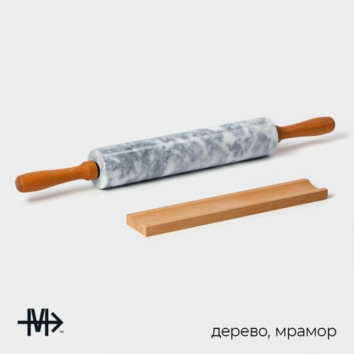 Скалка из мрамора с подставкой 45х5 см 2254₽