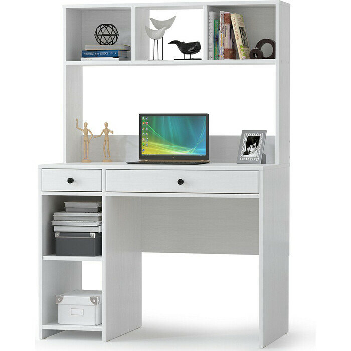 фото Стол компьютерный Комфорт 12.77F белый шагрень ШхГхВ 100х49,8х147 см, универсальная сборка