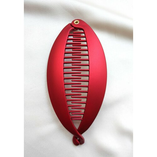 Матовая перламутровая красная заколка банан для хвоста, красивая заколочка аксессуар для длинных волос женская и детская