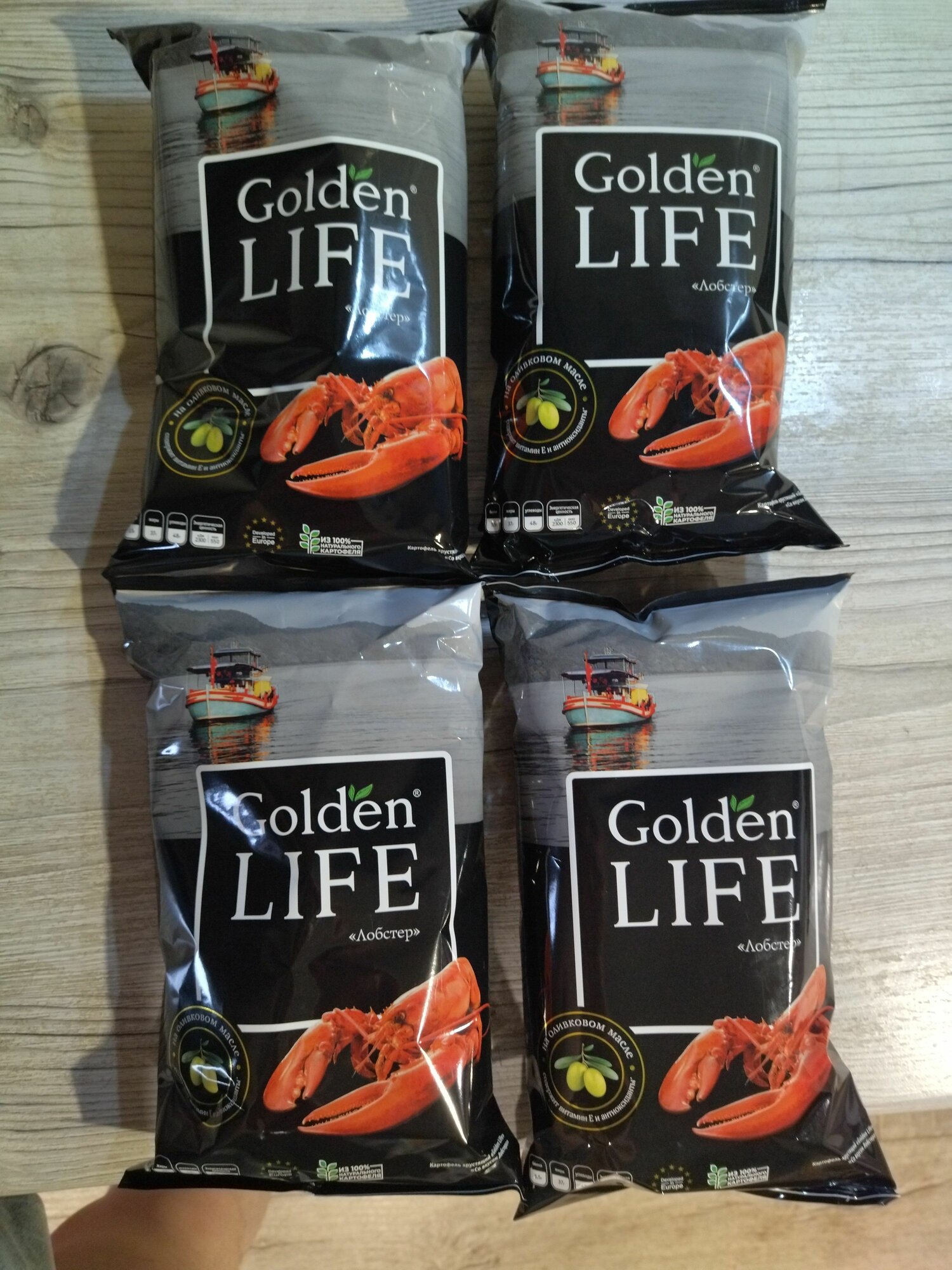 Чипсы Golden Life со вкусом Лобстера 90 г 4 шт.
