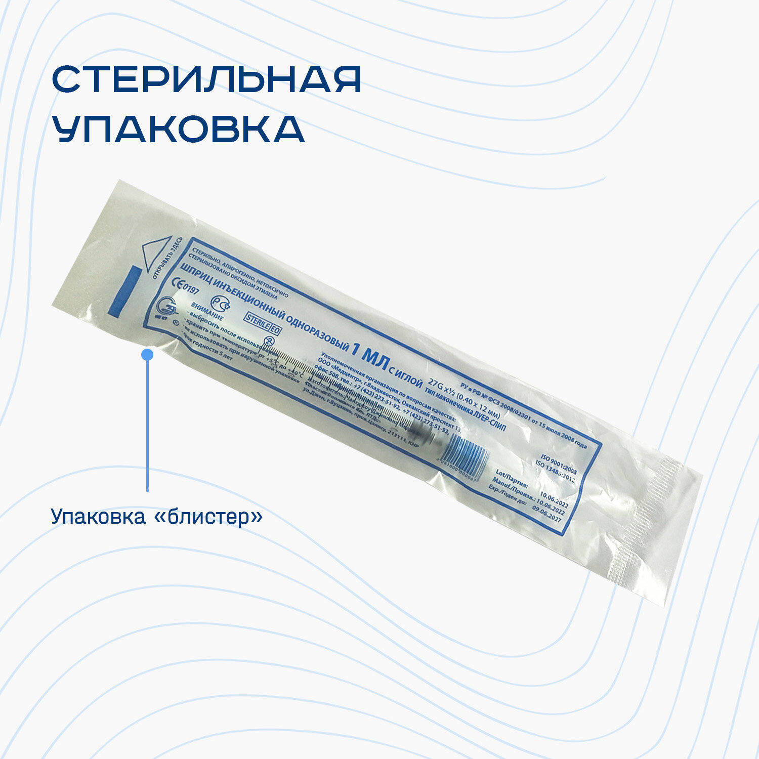 Шприцы Медицинские Шприц 1 мл 100 шт 3-х компонентный инъекционный одноразовый