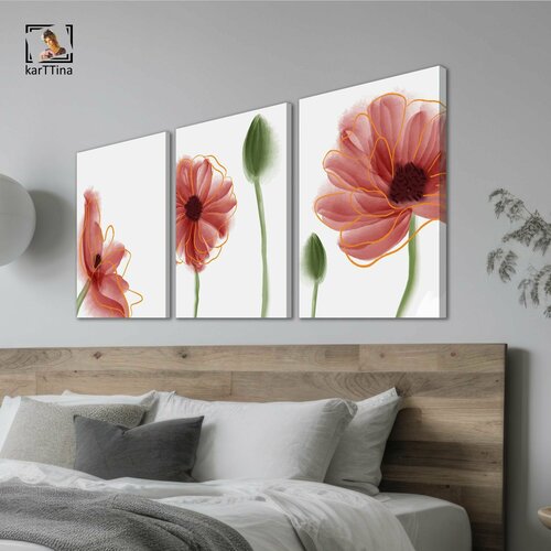 Картина karTTina туманные цветы 150 см х 70 см 3840₽