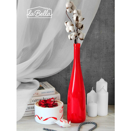 Ваза для цветов стеклянная узкая