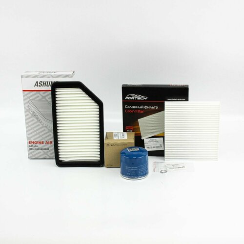 Комплект фильтров для ТО ASHUNO салонныйвоздушныймасляный Киа соул 2011-2014 16-20л 2630035505 1917₽