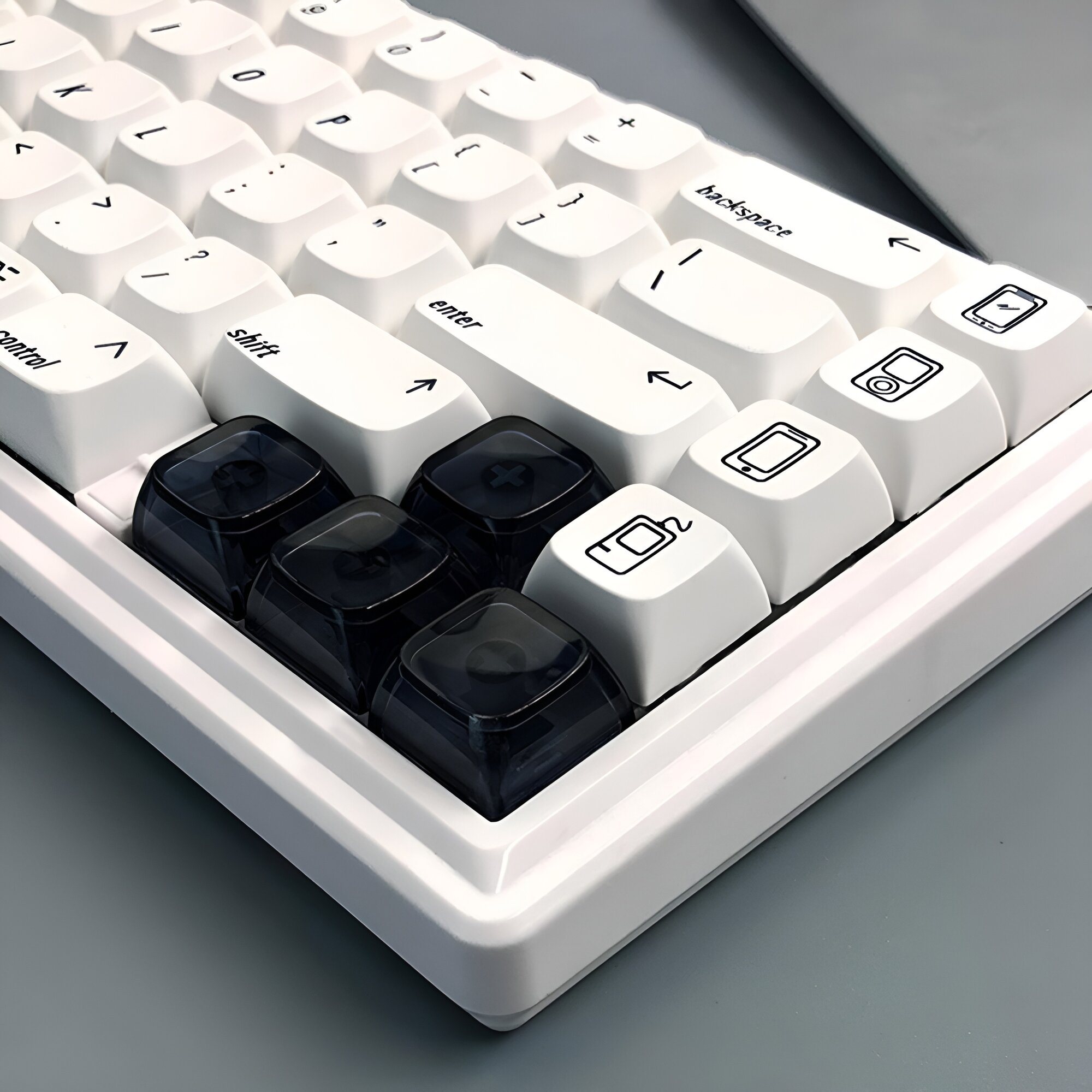 Прозрачные черные кейкапы XDA U1 для механической клавиатуры, 10 штук — фото 1