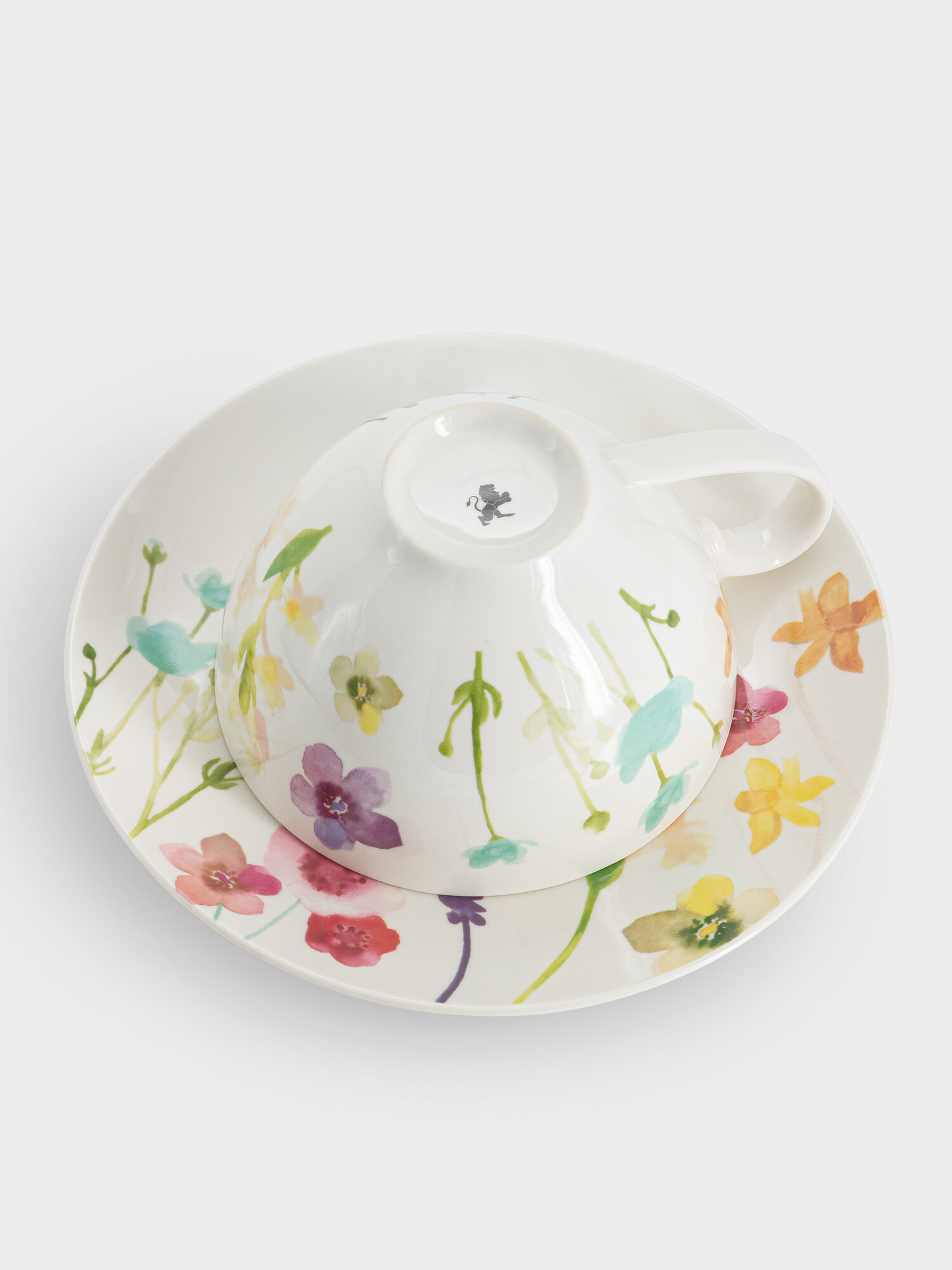 Чашка с блюдцем, 400 мл, Лесные цветы — фото 1