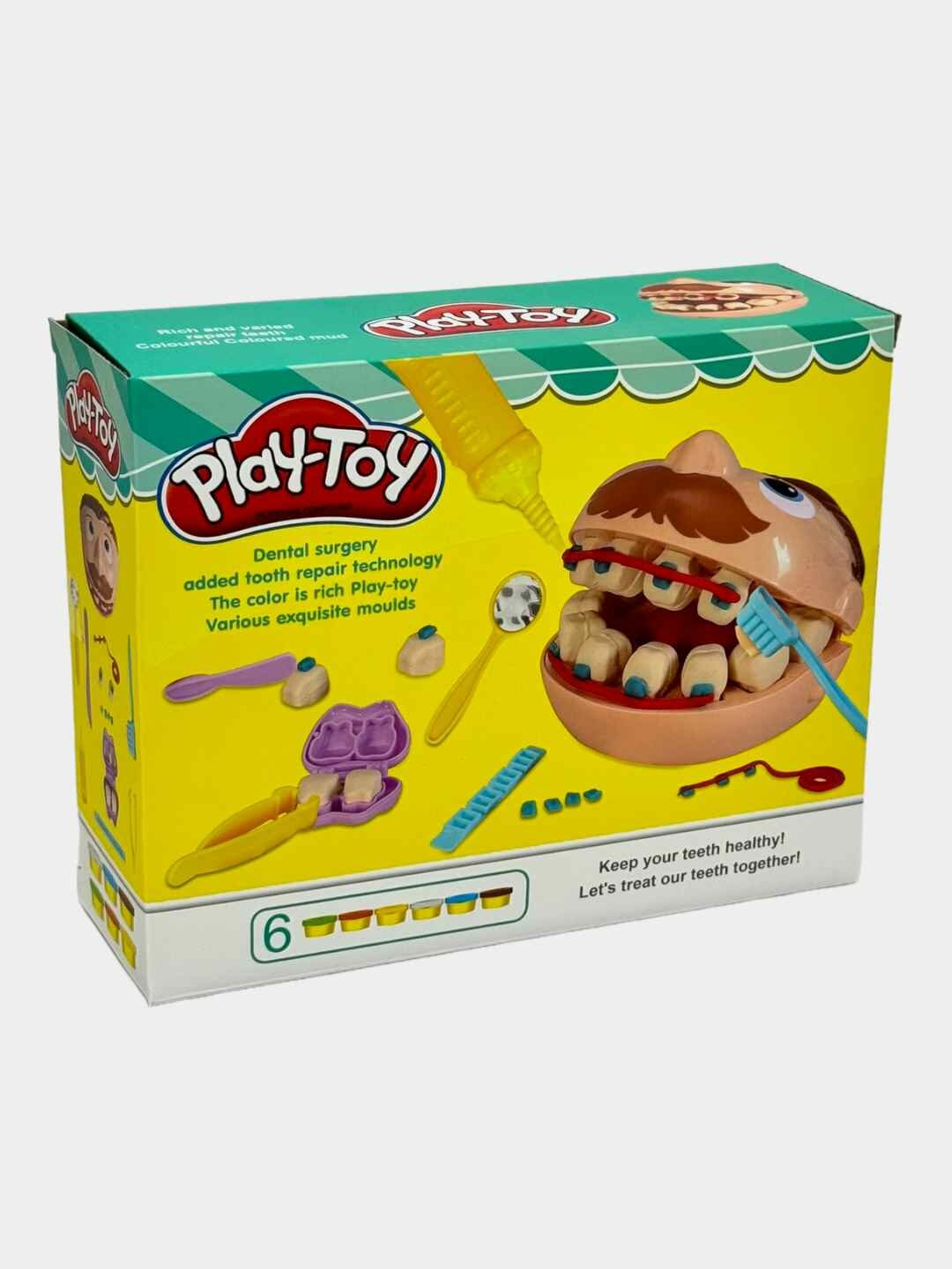Набор для творчества «Стоматолог», 6 цветов пластилина, игра для детей от 3 лет Код. 25006