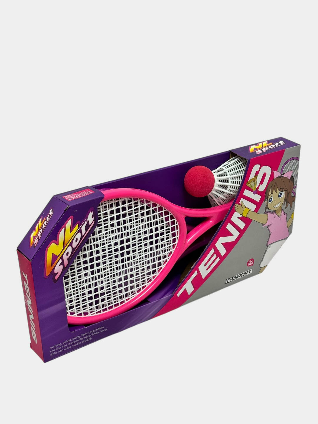 Детский бадминтон NL-A01 розовый спортивная игрушка 3+ Код. 28080
