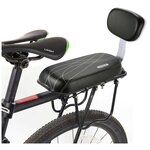Заднее сиденье для велосипеда, мягкое, со спинкой, черное - изображение