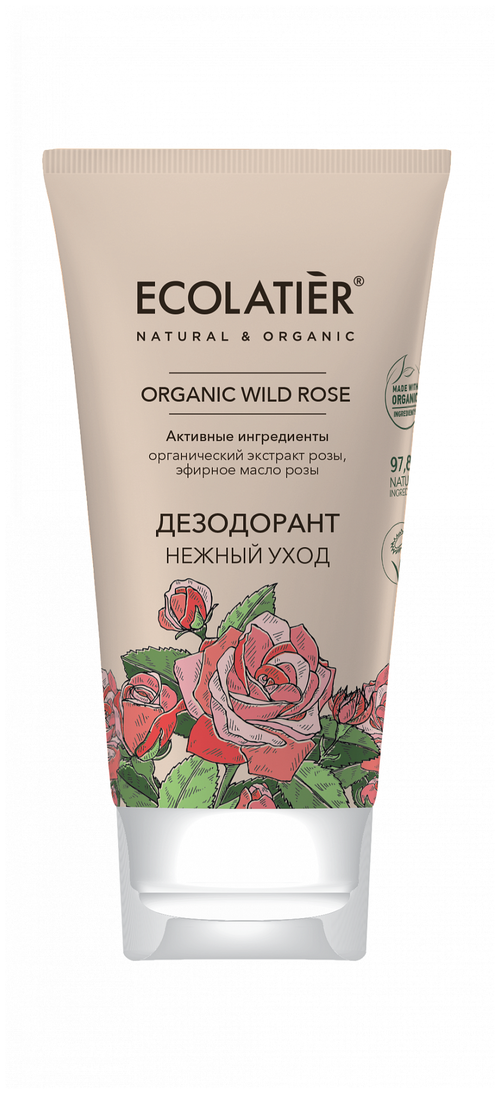 Дезодорант Ecolatier ORGANIC WILD ROSE Нежный уход 40 мл