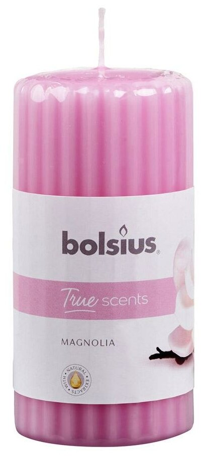 Свеча столбик ароматическая Bolsius True scents 120/58 магнолия - время горения 33 часа
