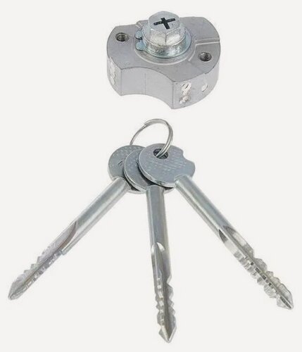 Изображение товара Цилиндровый механизм (личинка) к замку ЗГЦ-012 Д г. Киров двухсторонний, 3 крестообразных ключа