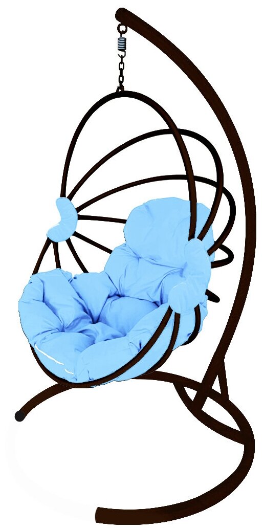 Подвесное кресло M-Group веер, разборный коричневый, голубая подушка